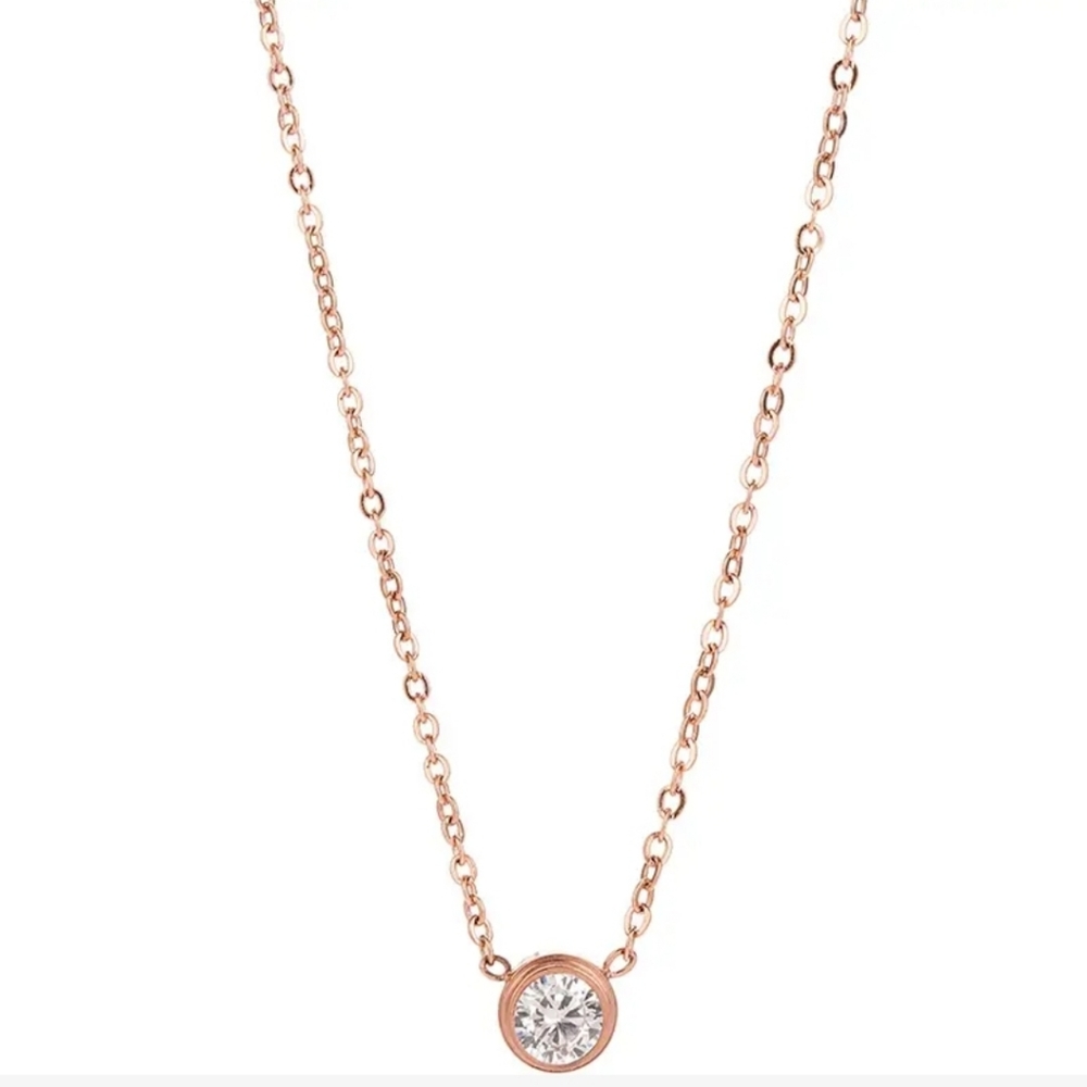 Rose Gold Bezel Necklace